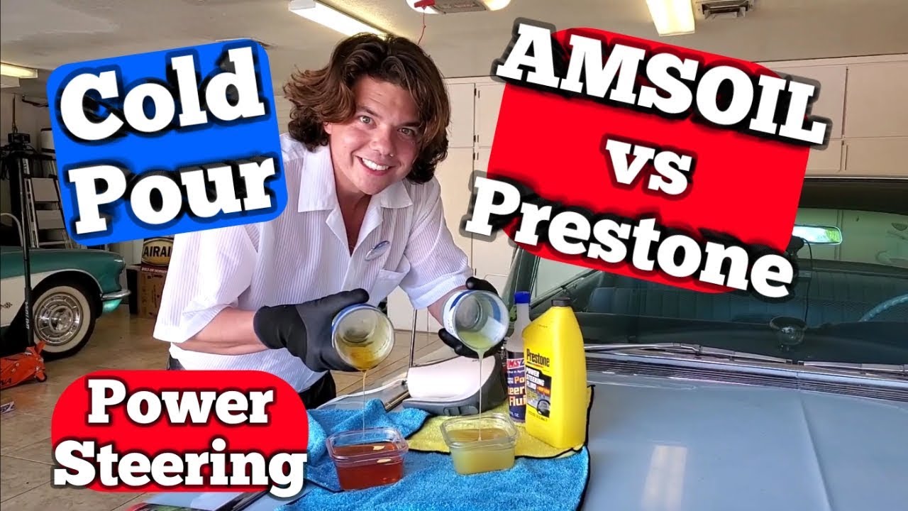 AMSOIL vs Prestone Power Steering Fluid Cold Pour Test