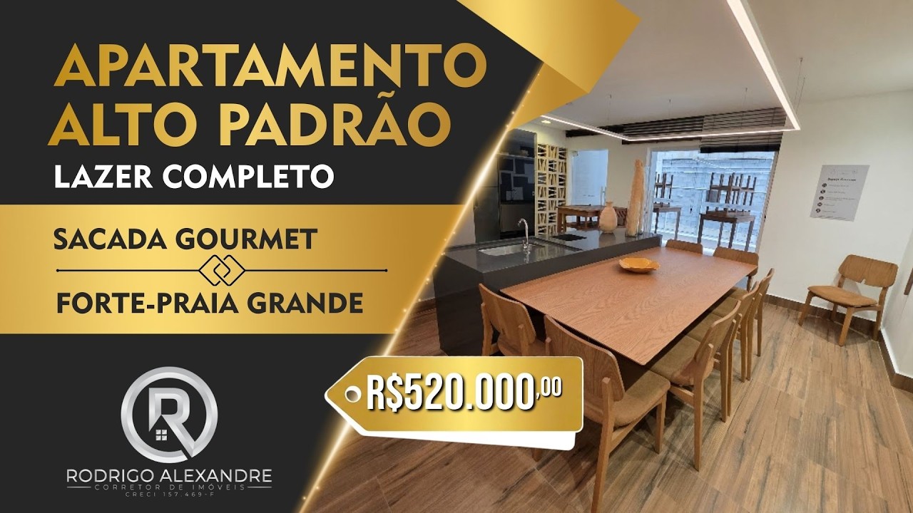 Apartamento Novo no Canto do Forte | Vista Montanha e Andar Alto - Praia Grande