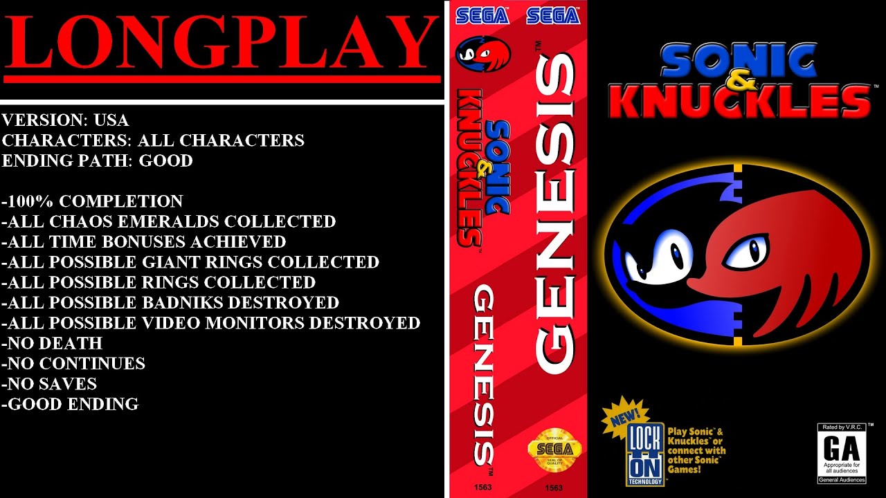 Sonic & Knuckles [USA] (Sega Genesis) - (Longplay - All Characters | 100% Completion)
