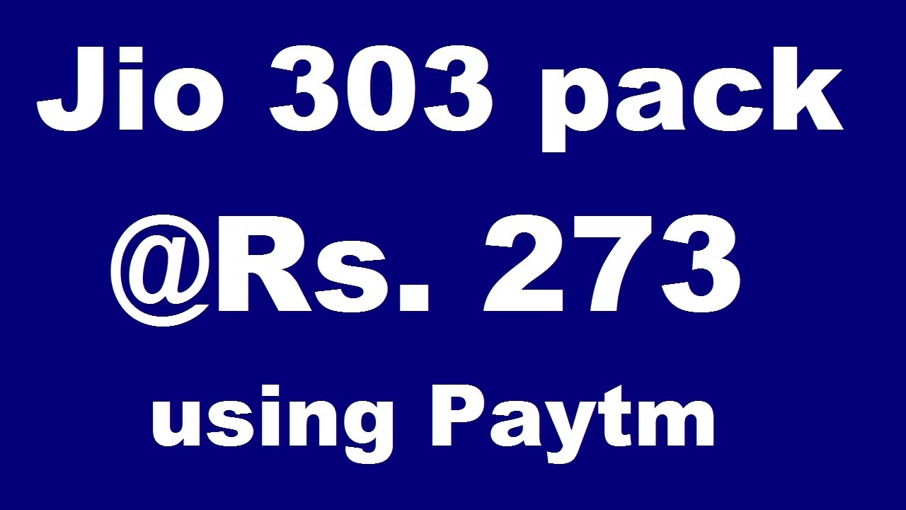 Recharge jio 303 pack just for Rs 273