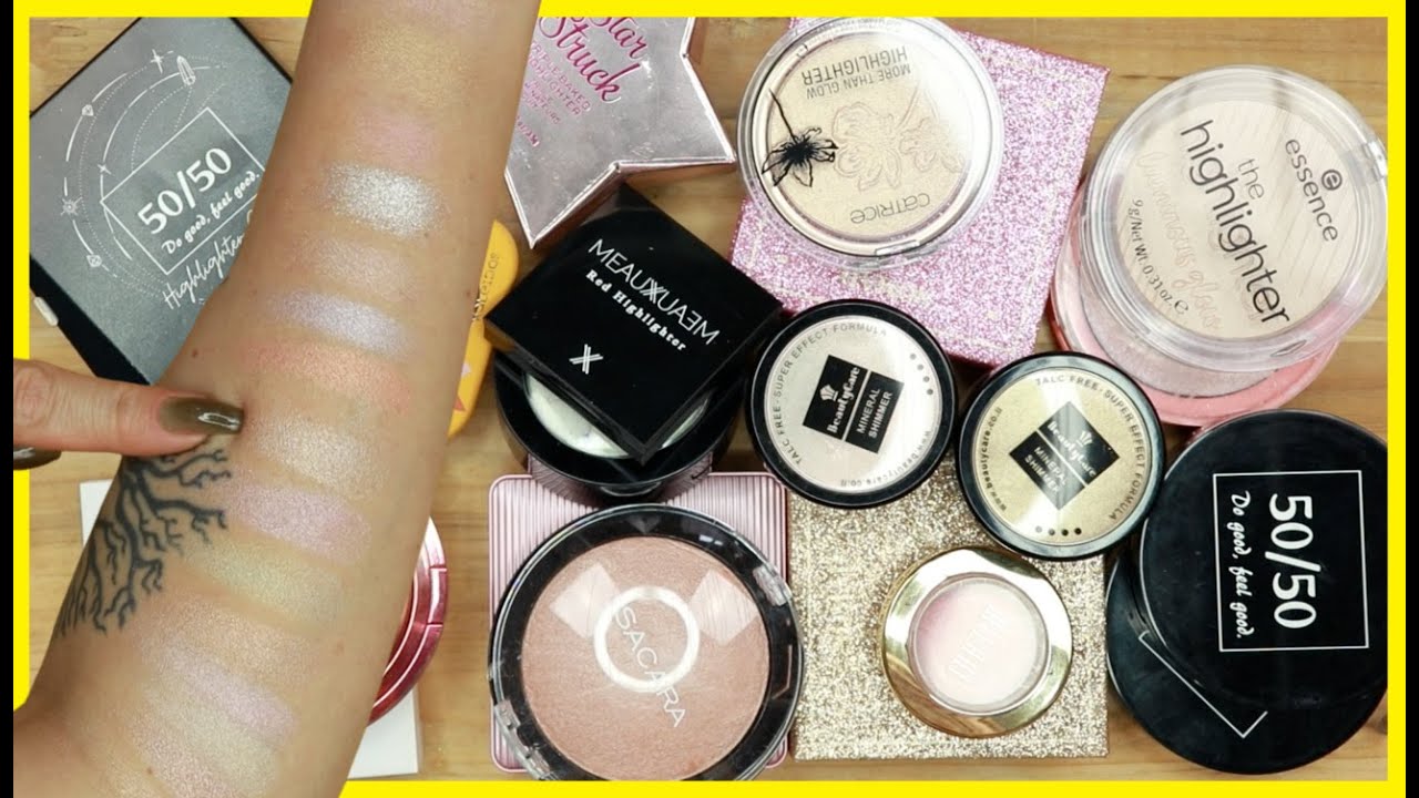 Best Highlighters for LIGHT OLIVE SKIN! | Swatches (& Declutter)