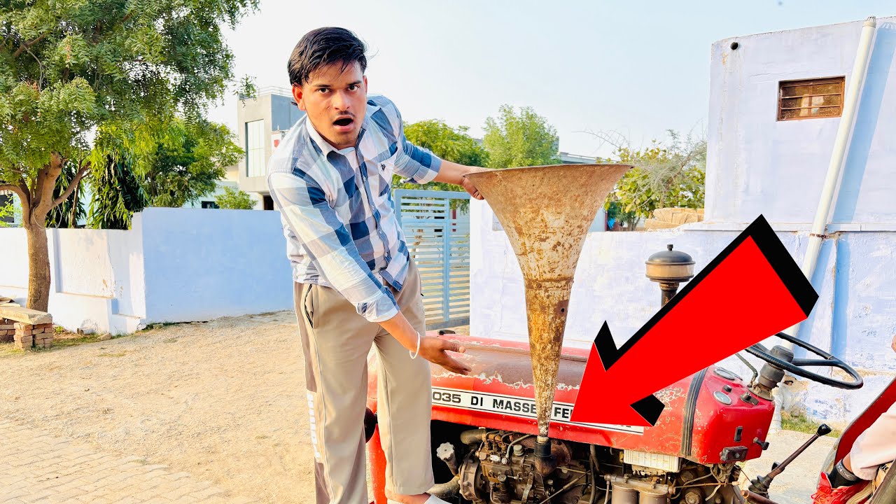 10X Loud Horn In Diesel Engine Silencer in Tractor | इंजन की आवाज़ को 10 गुना कर दिया | 