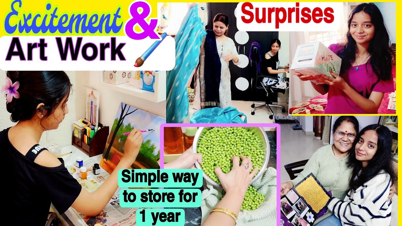 ART WORK 🖌Day |NEW💥STORY BOOKS📚for SHRIYA| मेरी खूबसूरत DRESS👗for WEDDING|MOST SIMPLE WAY to Store🫛