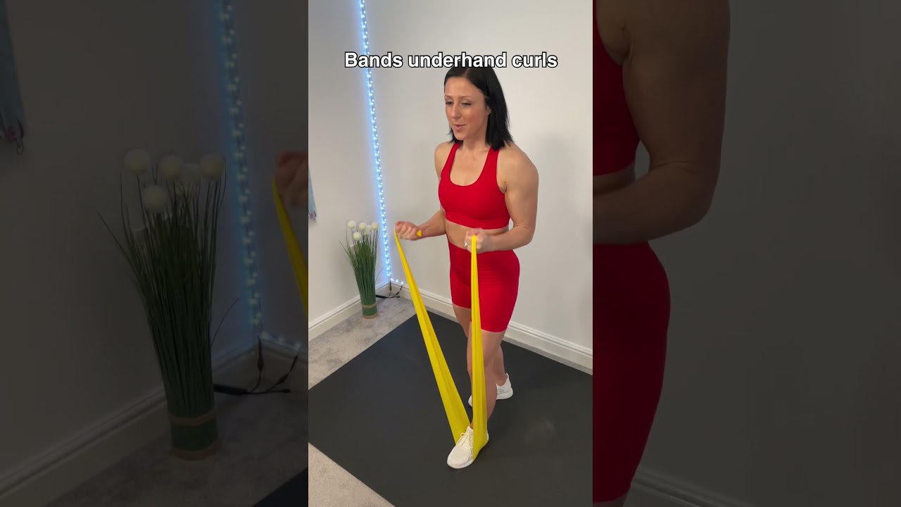 Tricep & Bicep Resistance Bands combos for easy Home Workouts #shorts #fitgirls #triceps #biceps