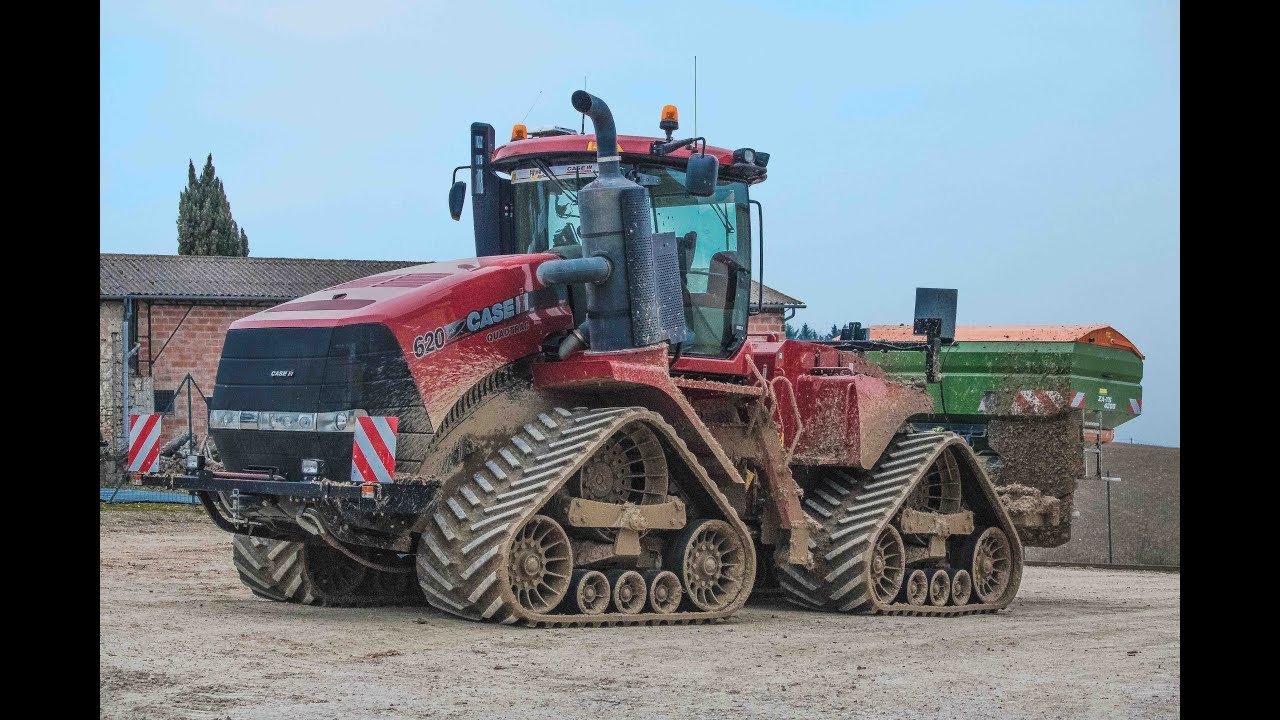 Epandage d'engrais 2018 / Quadtrac 620 /Massey Ferguson 7726/ Hubertrack en condition difficiles