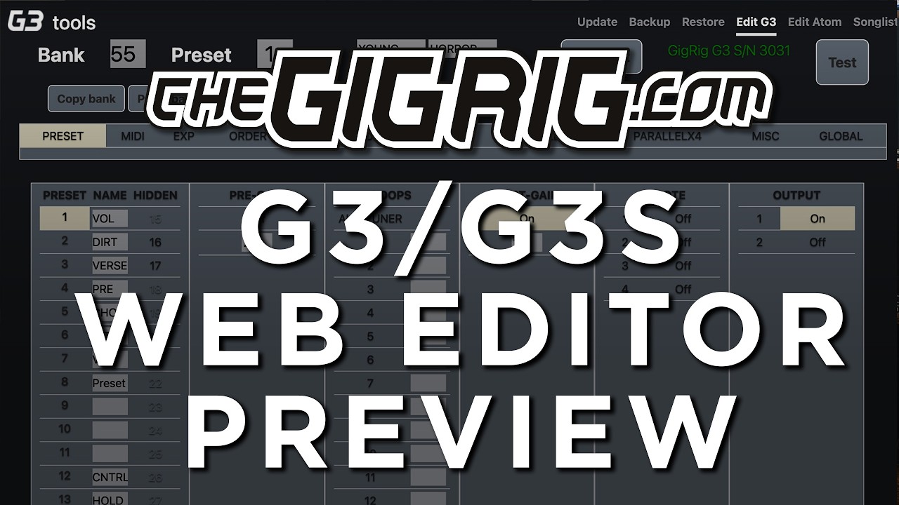 Предварительная версия веб-редактора TheGigRig G3