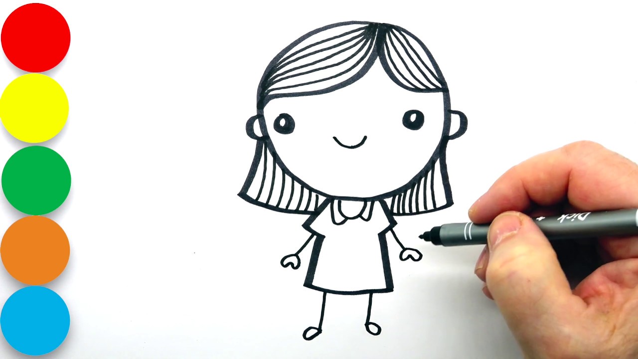 Coloring and Drawing Children - Coloring page for Kids - Pop Art Doodle