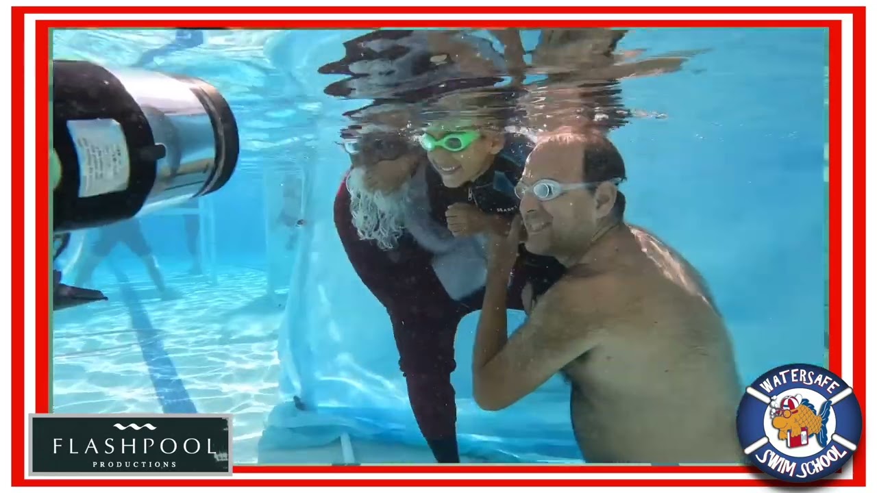 SWIMMING SANTA & SARAH FROM FLASHPOOL PRODUCTIONS