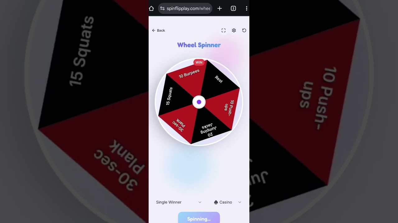 One Spin = One Workout Challenge 🔥💪 | Fitness Wheel Spinner Game!