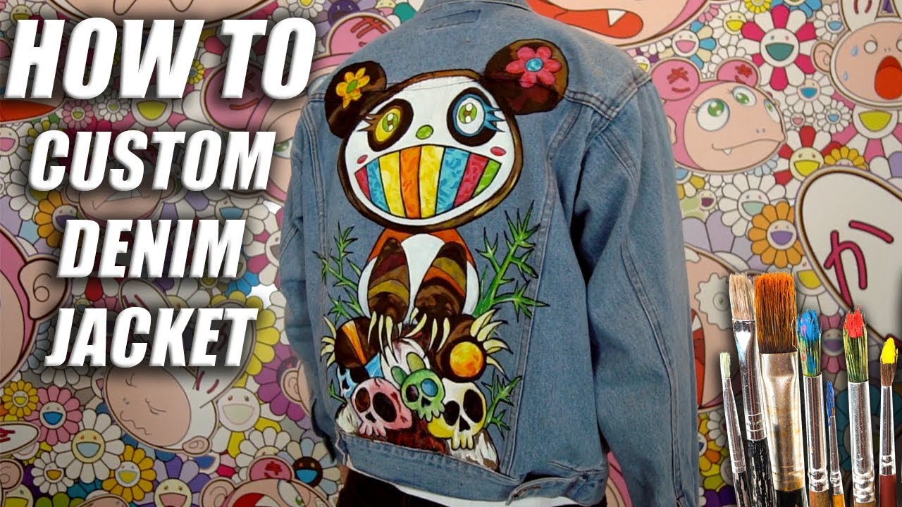 How To Custom Paint a Denim Jacket! Murakami x Kanye West Tutorial | DIY
