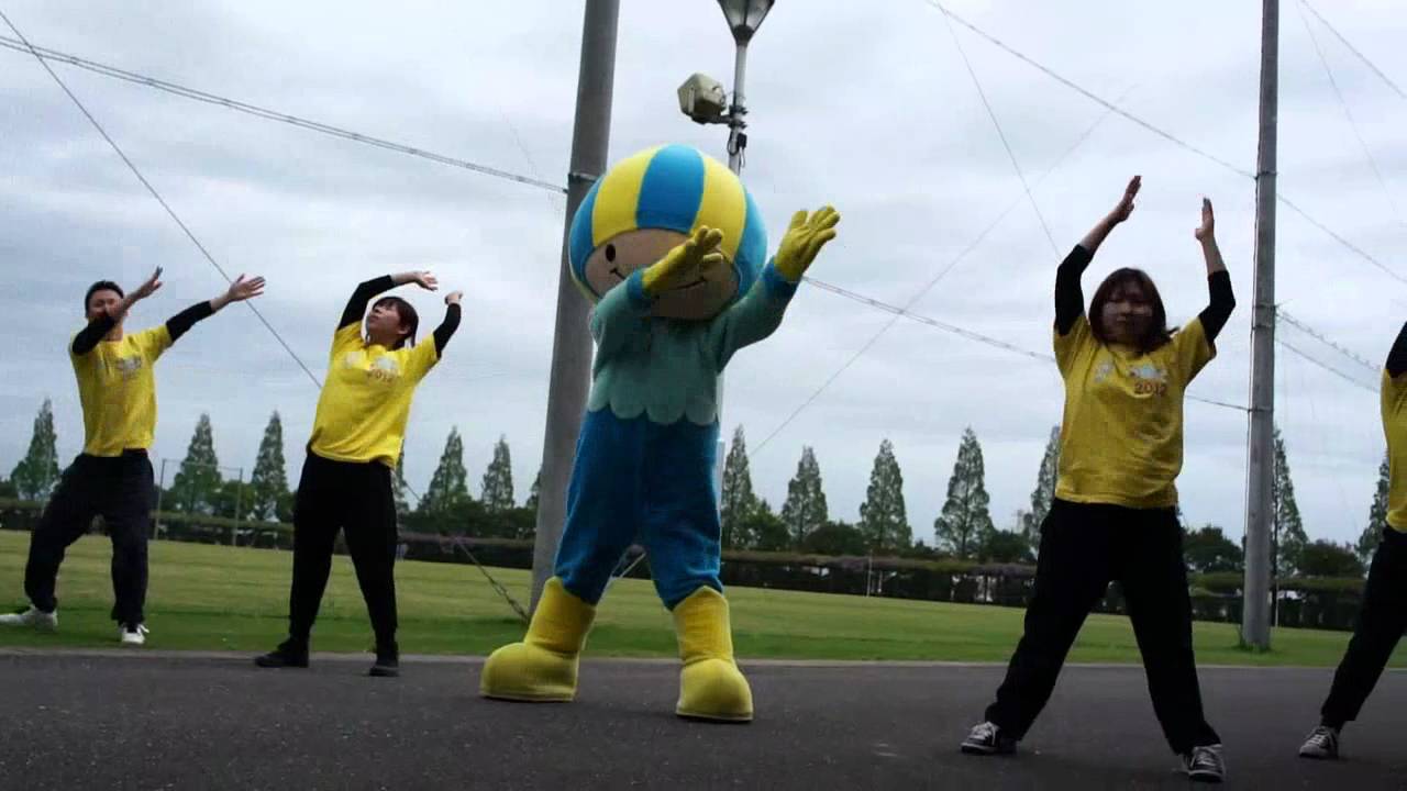 【ゆるキャラ】ミナモ、大垣でミナモ体操する【ぎふ清流国体】