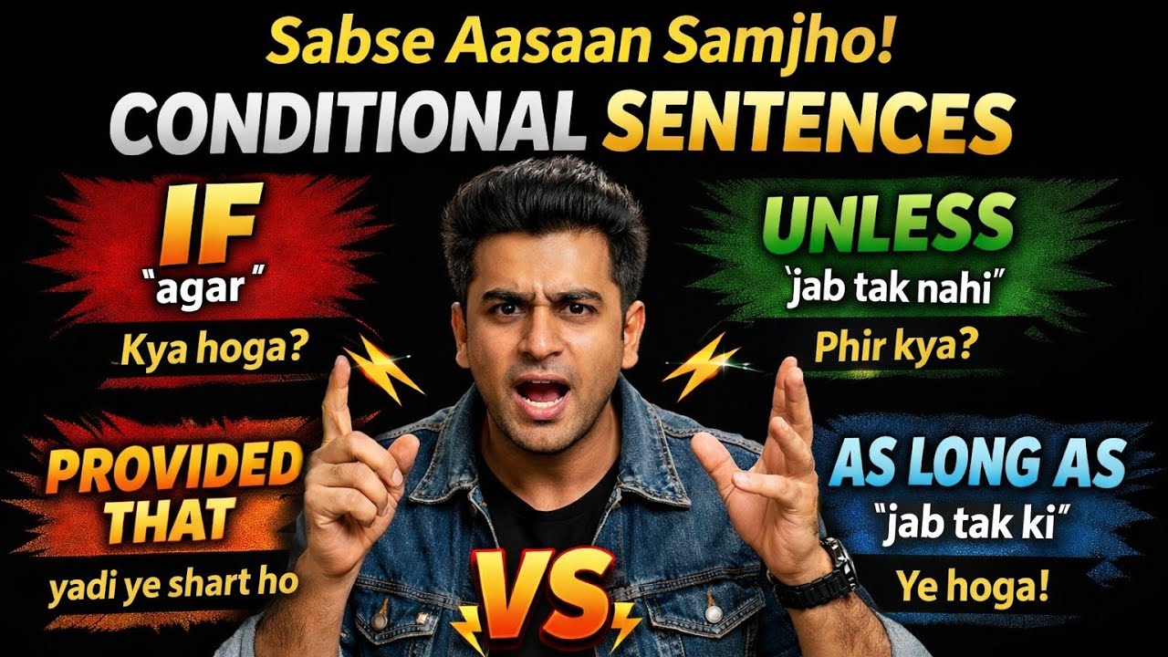 IF vs UNLESS vs PROVIDED THAT vs AS LONG AS 😱 | Conditional Sentences FULL Clear in Hindi