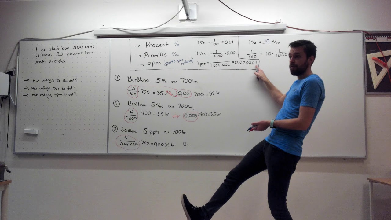 Matematik 1b, 4.1. Promille och PPM