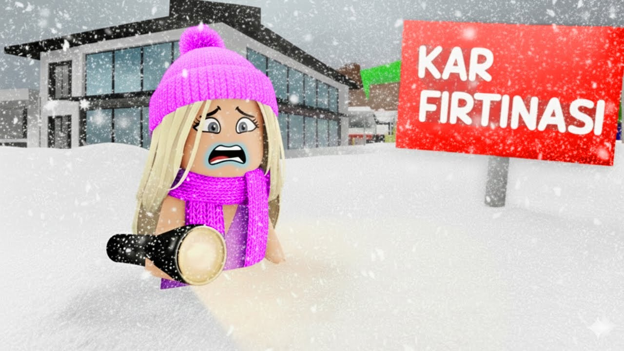 BROOKHAVENDA KAR FIRTINASINDAN SAĞ KURTULDUM!❄️  ROBLOX KÜBRA NİSA