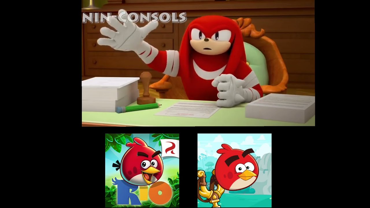knuckles aprobando juegos de Angry birds meme mi versión