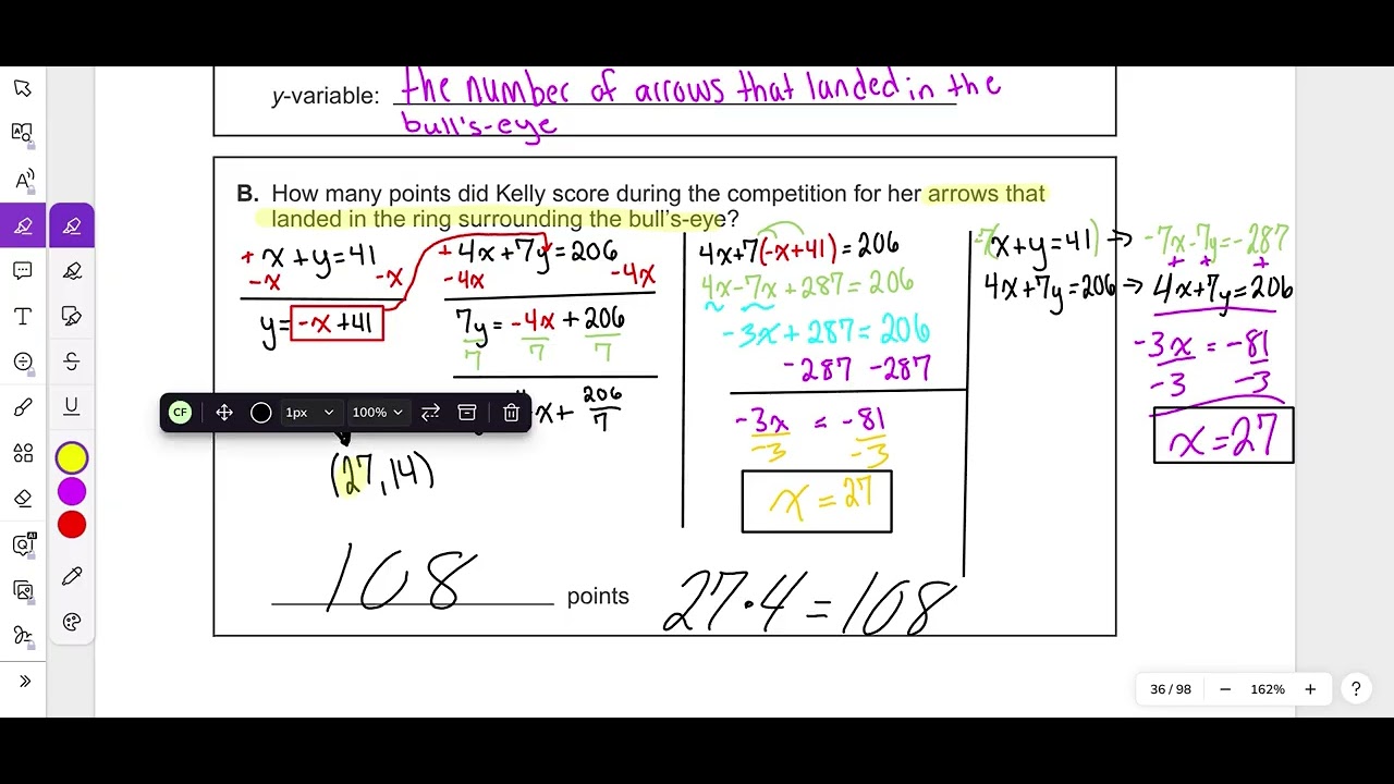 2016 Module 1 Problem 14 Algebra 1 PDE Item and Scoring Sampler
