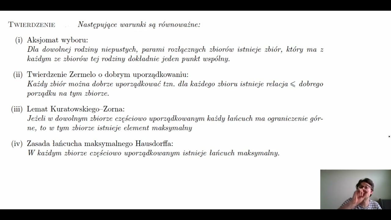 Twierdzenia równoważne pewnikowi wyboru