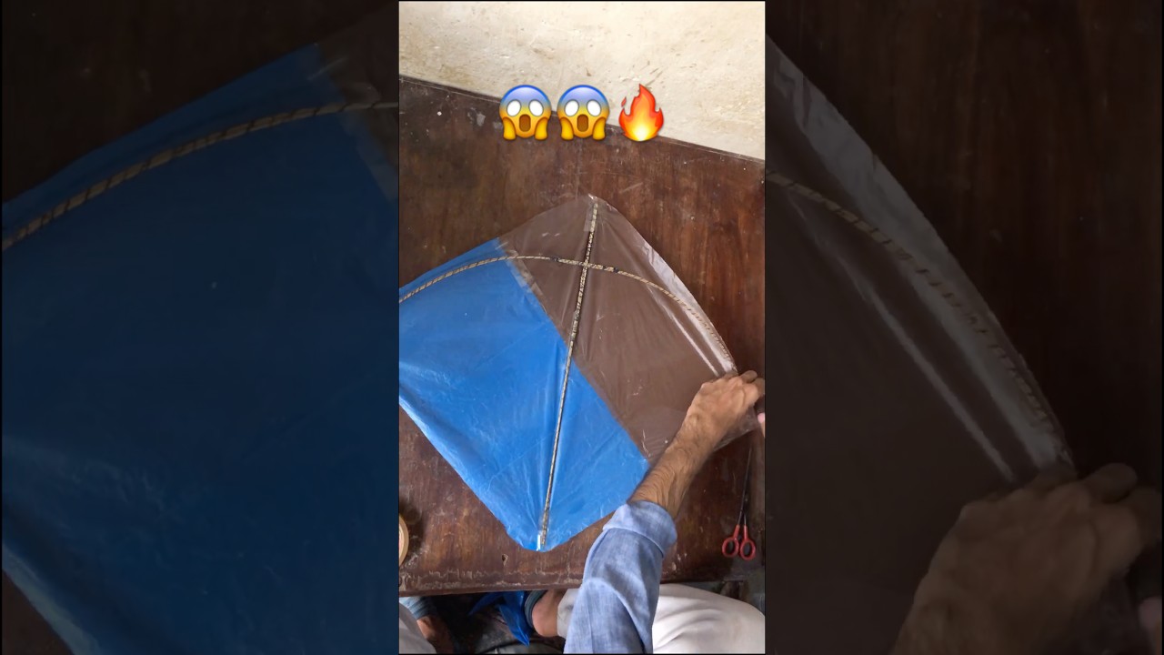 Plastic Bag Kite Making Trick 😱😱#kiteflying #patang #kitemade #youtubeshorts #diy #craft