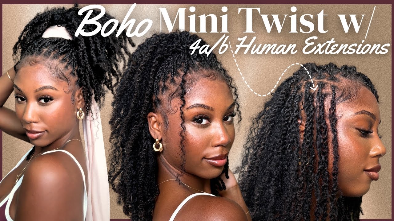 The Best Protective Style! | Boho Mini Twists Tutorial | Human 4a/4b Extensions | + 11 Style Ideas!