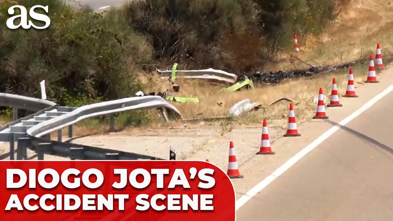 DIOGO JOTA'S fatal ACCIDENT SCENE left in shocking ruin