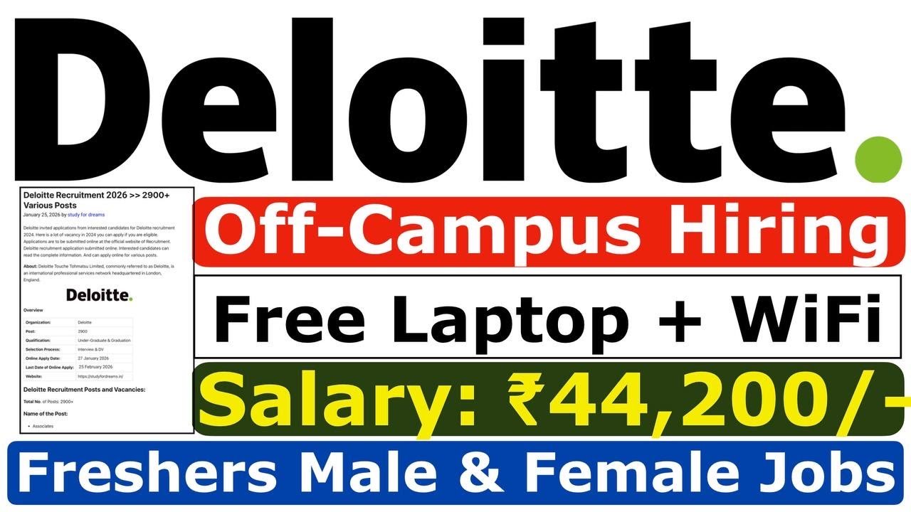 Deloitte Recruitment 2026 | Deloitte Vacancy 2026 | Salary: 4 LPA | Deloitte Jobs 2026 | Fresher Job