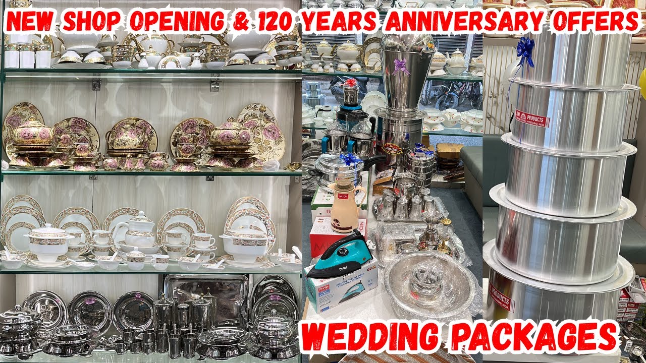 🎉New Shop Opening+120 Years Anniversary Offers Celican Steel & Melamine Dinner Sets Wedding Packages