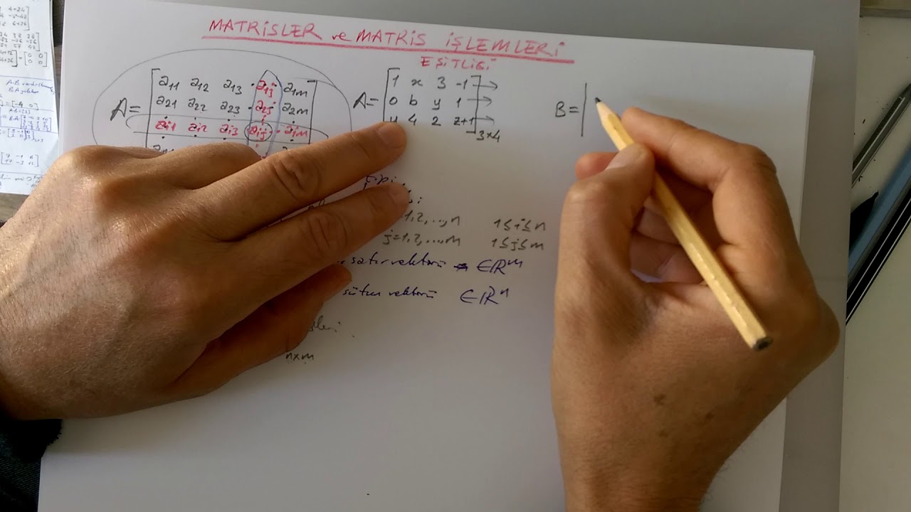 DERS:Lineer Cebir(M&uuml;hendislik Fak&uuml;ltesi). KONU: Matrisler ve Matris İşlemleri.(Kısa ve olduk&ccedil;a &ouml;zet)