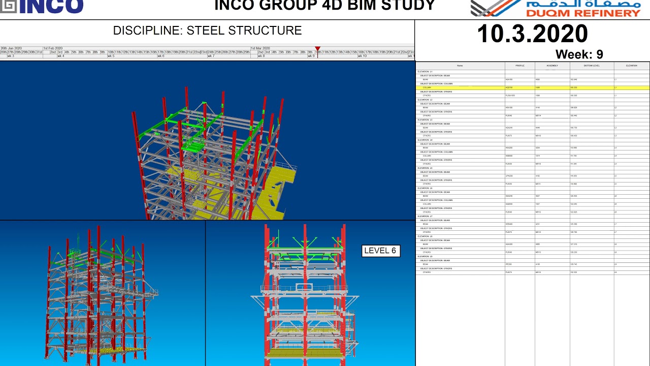 Steel Construction 4D BIM Scheduling