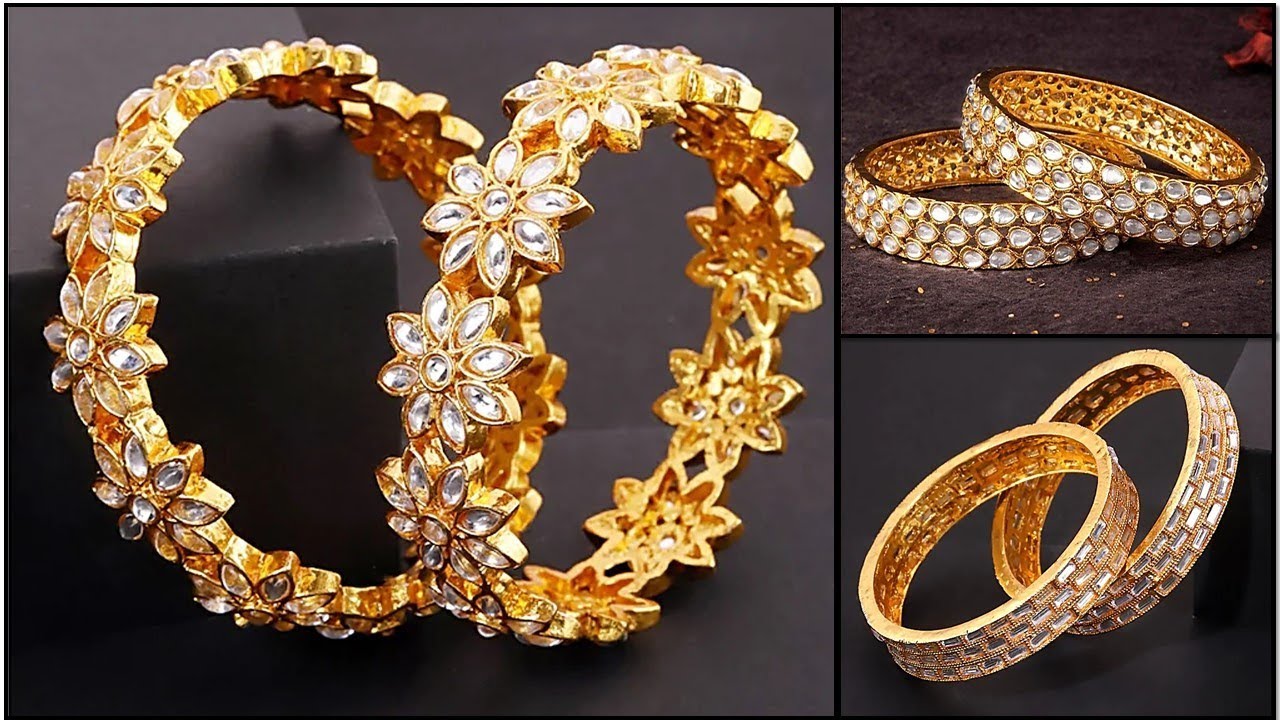 Graceful Kundan Bangles and Kada Design compilation - Indian Fashion Trends