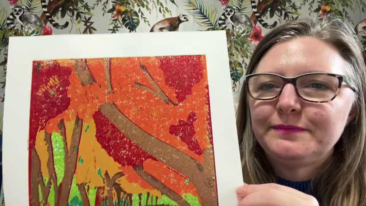 The Joys of Autumn in The Corridor of Colour Limited Edition Linocut by Heather Moore Fine Art