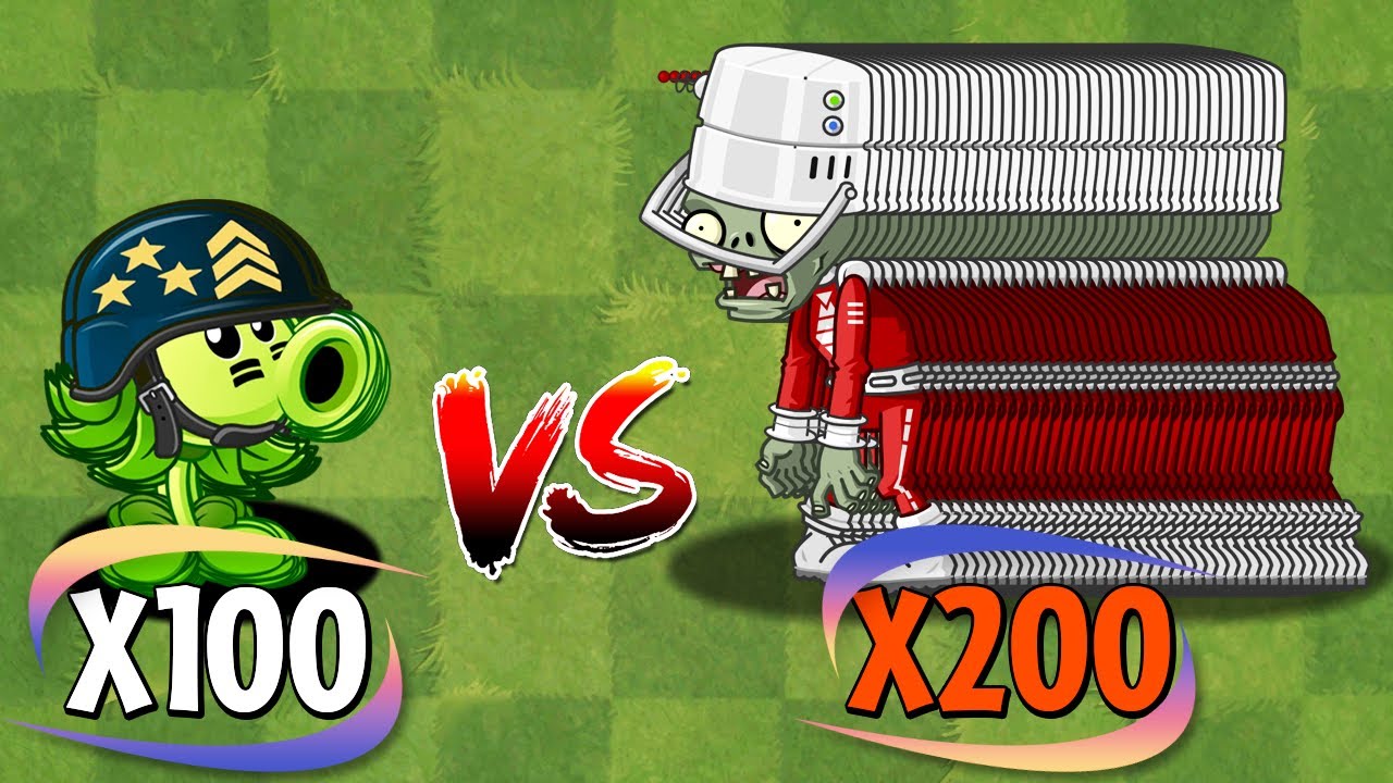 PVZ 2 Challenge - Who Will Win? - 100 Plants Max Level Vs 200 Zombies Level 5