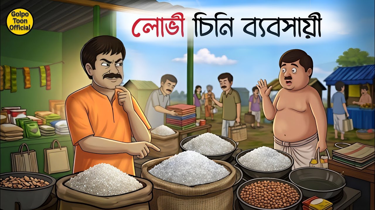 লোভী চিনি ব্যবসায়ী | Bengali Animated Story | Family Drama | Village Story | @Golpo-z7j