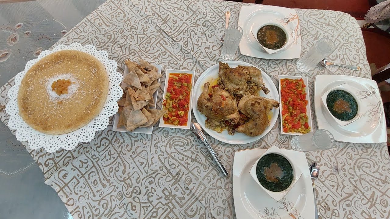 سفرة فطار  8 رمضان 🌙  وراك فرخ محشيه و ملوخيه  و كنافه 