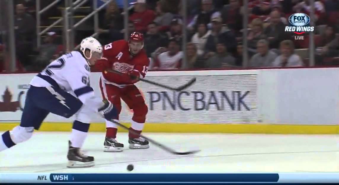 Tomas Jurco first NHL game (Tampa Bay Lightning at Detroit Red Wings)
