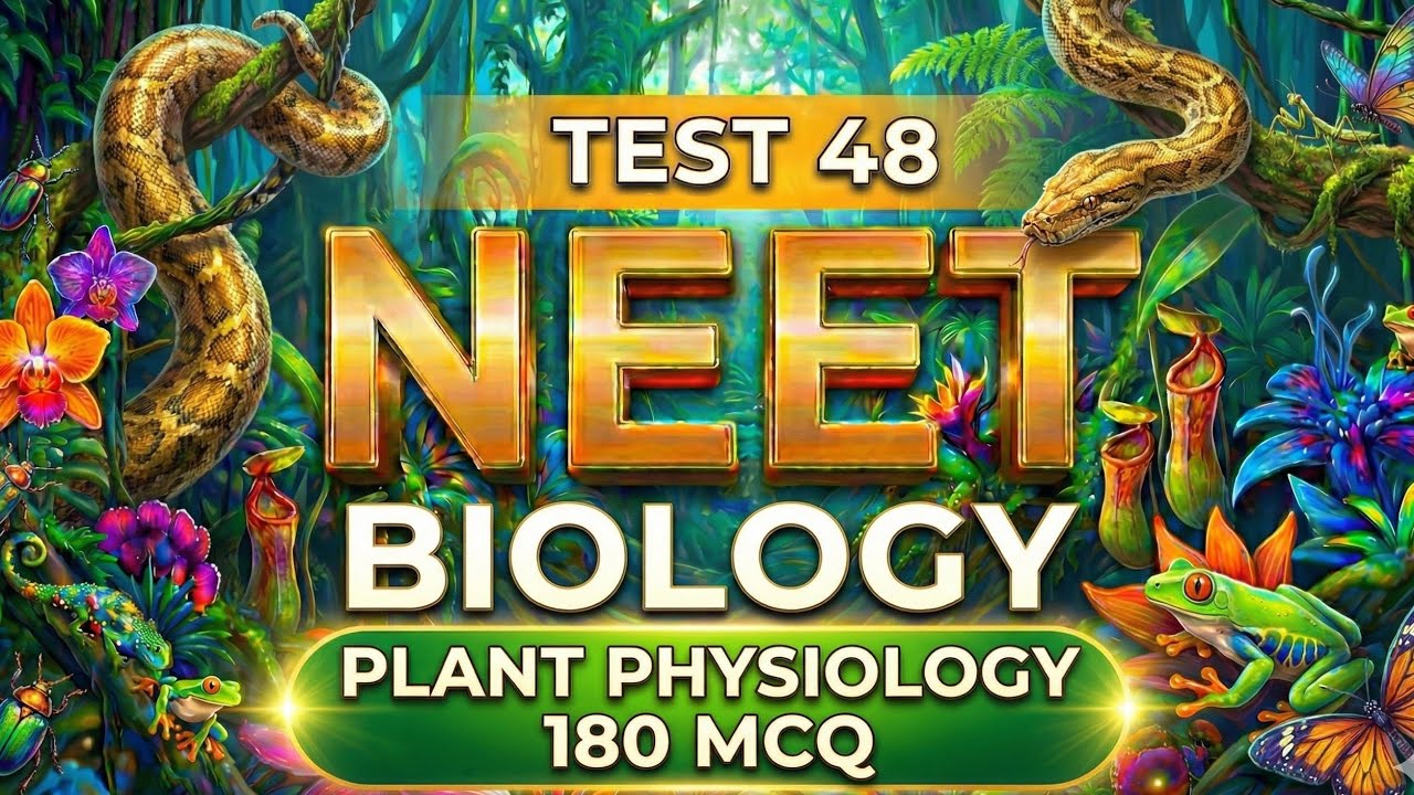 Test  48  Full Plant Physiology biology  180 MCQ      NEET   