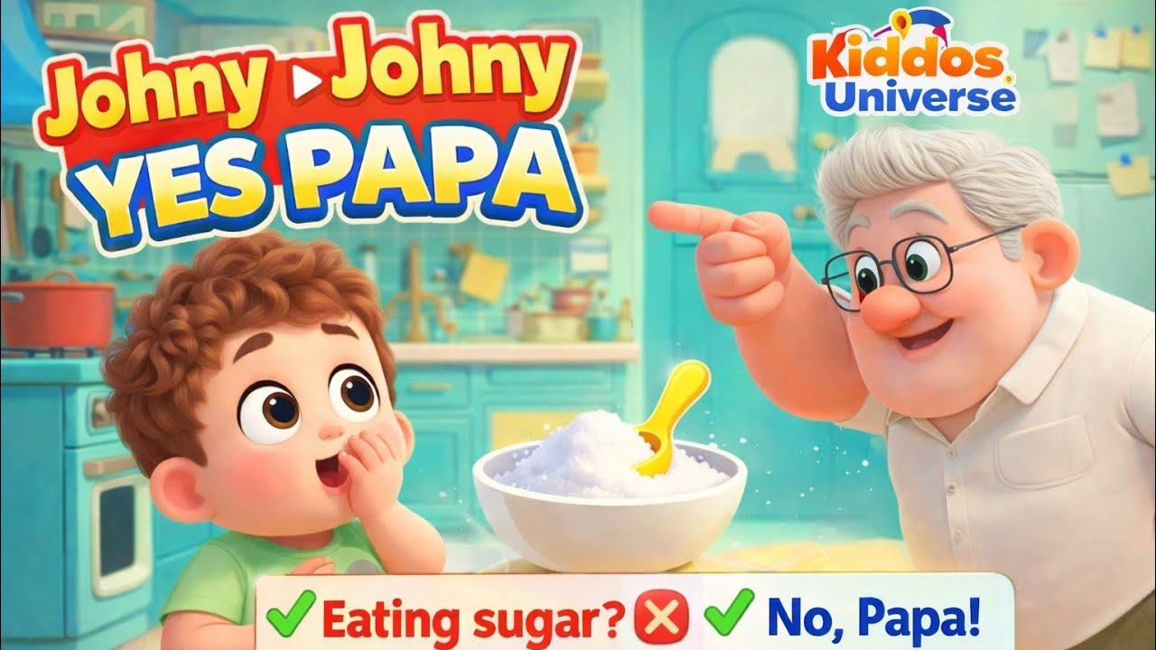 Johny Johny Yes Papa 👶🏻👶🏻 Best Rhyme For Children/ Nursery Rhymes/ Kids Songs/ Kiddos Universe.