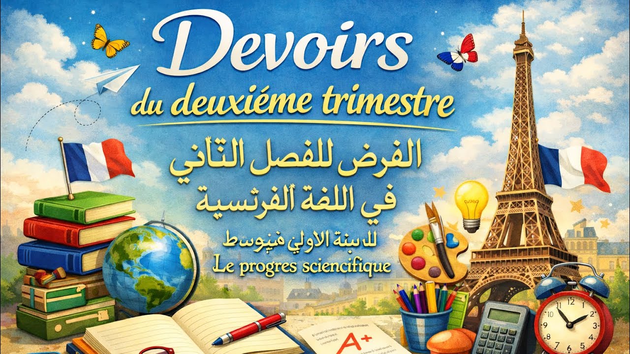حل موضوع اللغة الفرنسية للفصل الثاني للسنة الأولى متوسط le progrès scientifique 