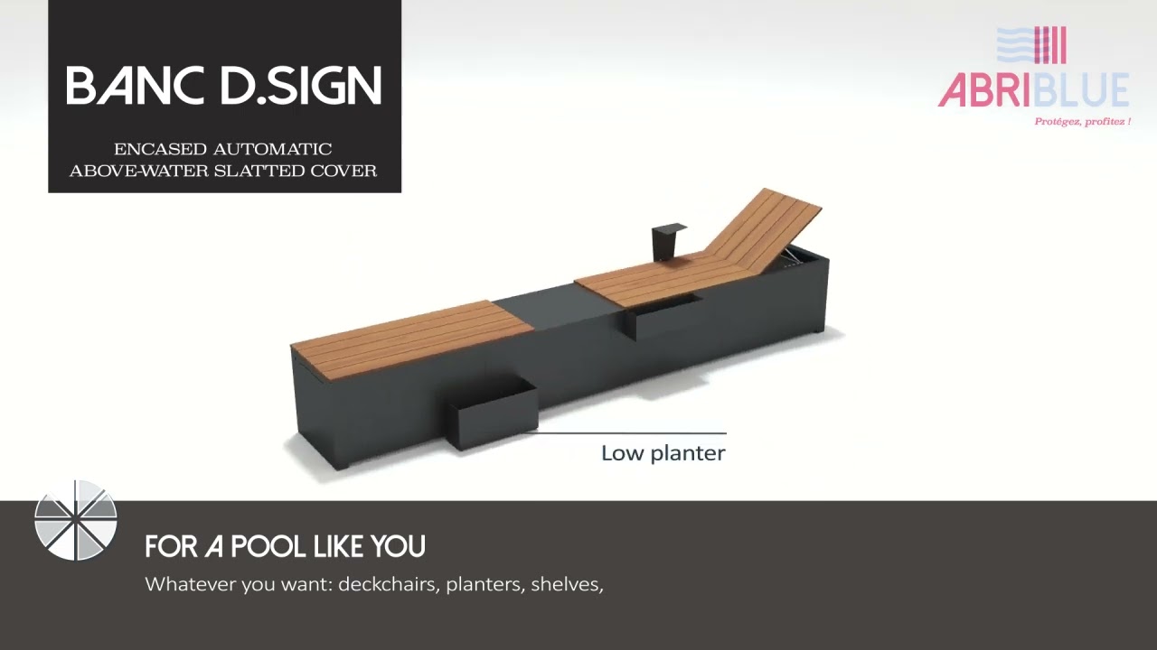 BANC D.sign: automatic pool cover and outdoor furniture