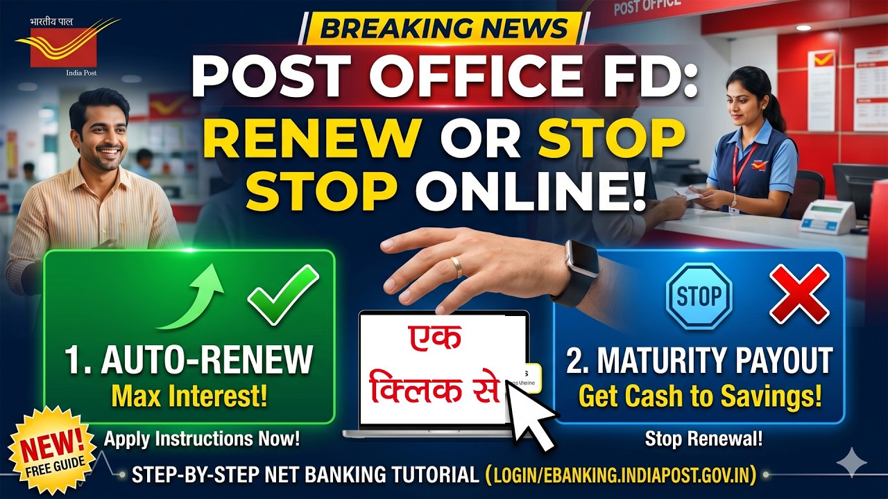 कैसे करें - Post Office FD Online Renewal: How to Extend or Stop TD Renewal via Net Banking
