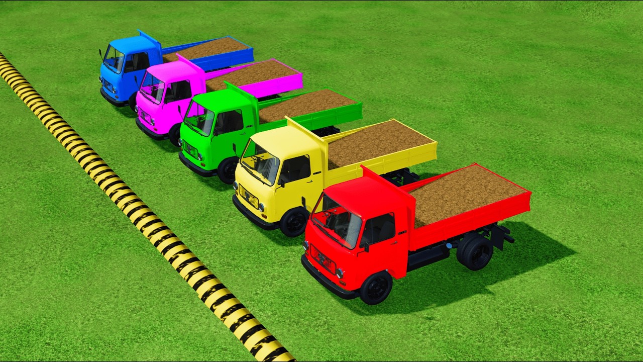 Work with Colors! SAND TRANSPORT with New Holland & KAMAZ TRUCKS! MUDDY ACTION!