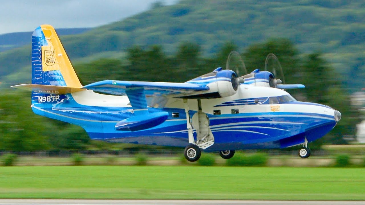 ✈️ Legendary Grumman HU-16 Albatross Landing & Takeoff at Bern Airport! 🎵⚡️