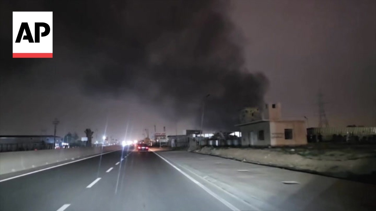 Smoke from suspected drone attack seen rising from warehouses in Iraq