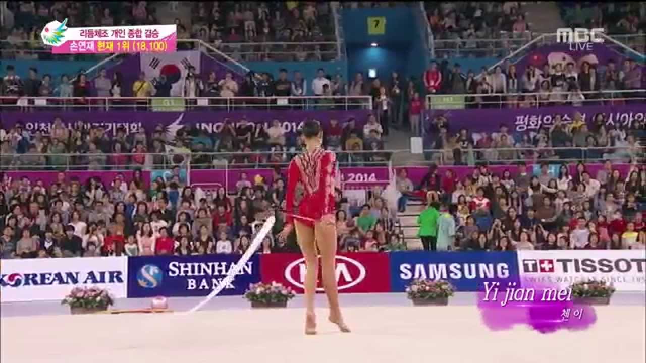 14.10.02_아시안게임.MBC 개인종합 결선18.덩썬웨.리본 1R [DENG Senyue.Ribbon.Individual All-Around Final]