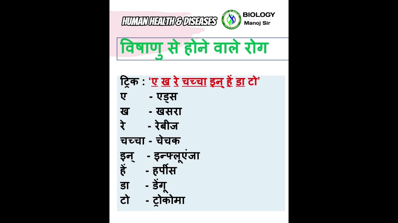 Viral diseases ! विषाणुजनित रोग #shorts #gk