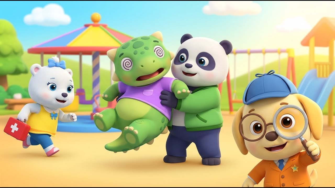 PONO & Friends: The Dizzy Dino Rescue! 🦕💫 | Playground Safety & Teamwork