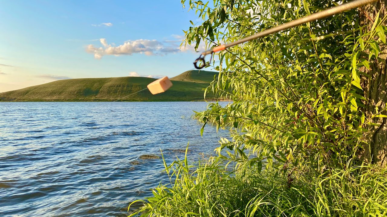 Рыбалка на донки. Испытал закормочный кораблик и поймал сазана.