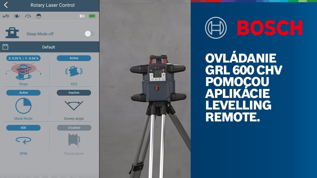 Ako ovládať GRL 600 CHV Professional z aplikácie Levelling Remote