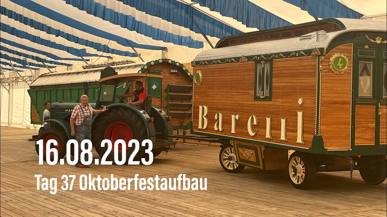 Oktoberfest-Aufbau 2023: Tag 37 des Aufbaus 16.08.2023 (Mittwoch)