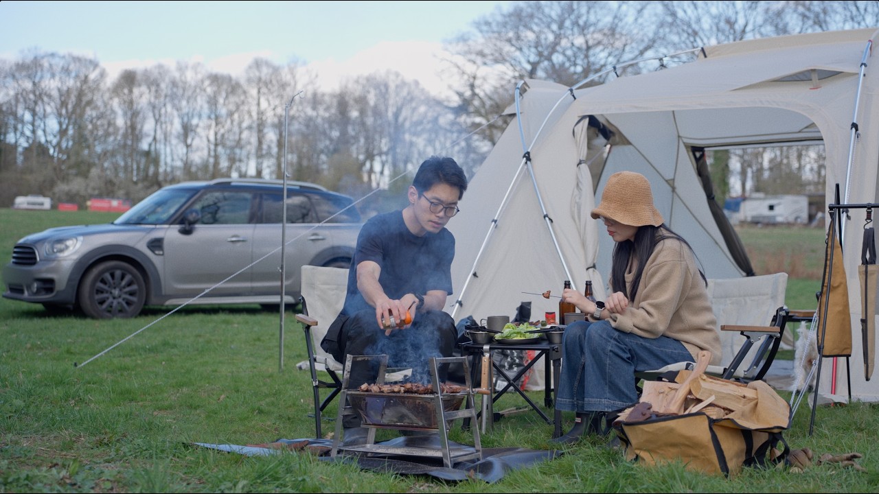 Early Spring Camping with our Dog and Delicious Skewers | Snow Peak Landlock | UK Camping | Ep. 13