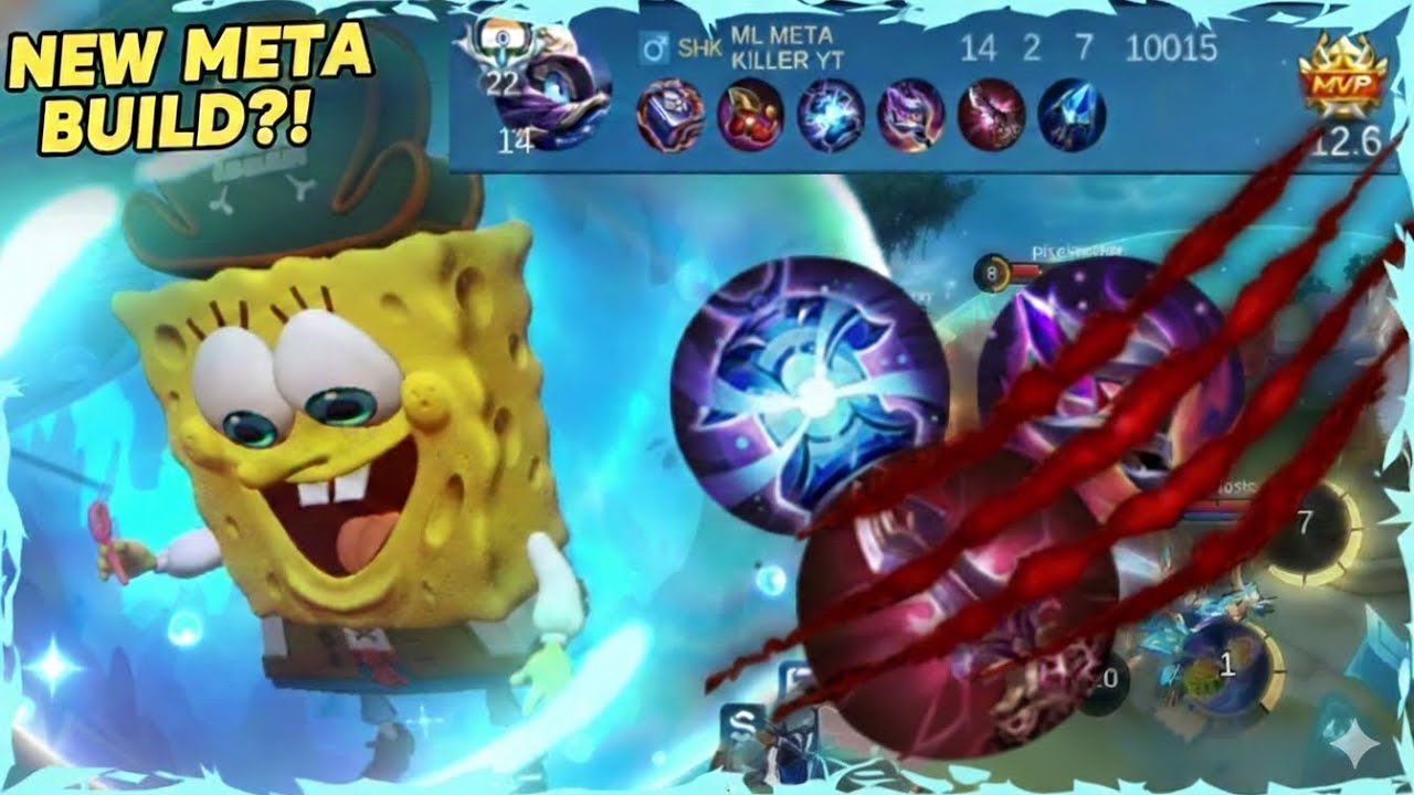 MANIAC + 14 Kills!! Cyclop SPONGEBOB Skin Shutdown All Enemies!! - Build Top 1  Cyclop ~ MLBB